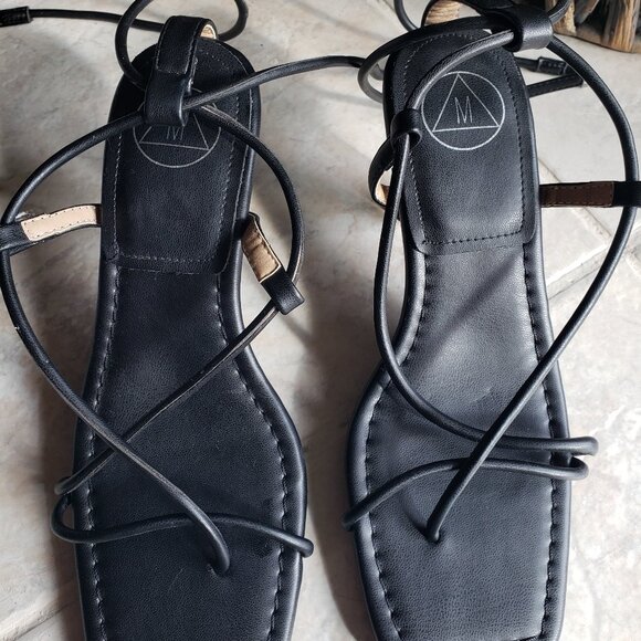 [Great Condition] MISSGUIDED Black Lace Up Tie Heels - Square Toe - 3" -  EU36 - Picture 4 of 6